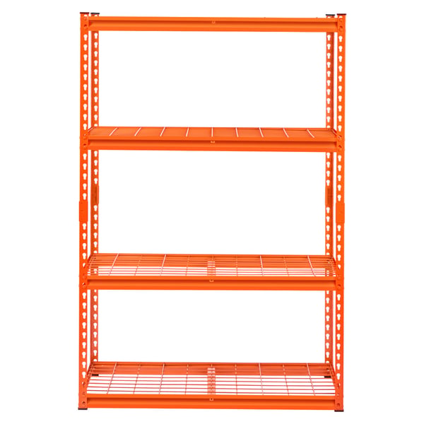 Säilytyshyllyt, 4-tasoinen säädettävä metalli, 50.8x101.6x152.4 cm, oranssi