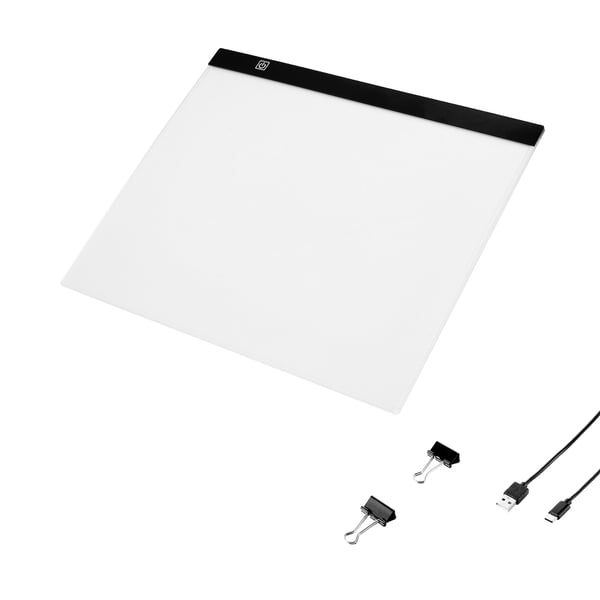 Lysplade, B4 LED ultratynd bærbar, 40,2x30,8 cm, sort