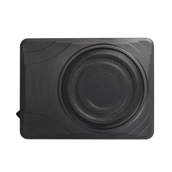 Bilsubwoofer, 8 tommer 300W slank under sædet aktiv subwoofer, 32,2x23,5x8 cm, sort, lyd