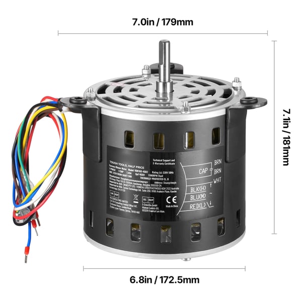 Uunipuhaltimen moottori, 179x172.5x181 mm, 220V, metalli