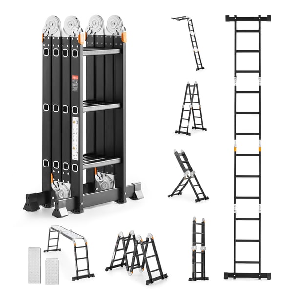 Taitettava tikas, 7-in-1 teleskooppinen jatkotikas, 355x60.8x173 cm, alumiini Taitettava tikas, 7-in-1 teleskooppinen jatkotikas, 355x60.8x173 cm, alumiini