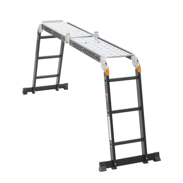 Taitettava tikas, 7-in-1 teleskooppinen jatkotikas, 355x60.8x173 cm, alumiini
