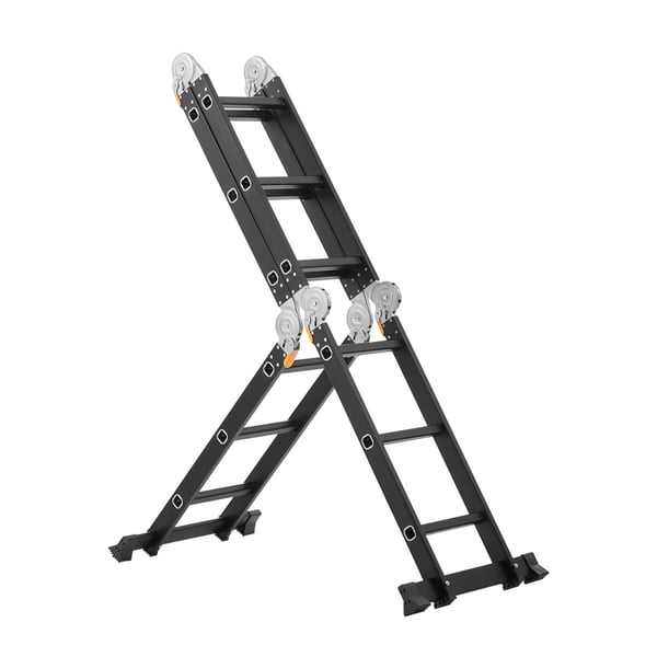 Taitettava tikas, 7-in-1 teleskooppinen jatkotikas, 355x60.8x173 cm, alumiini