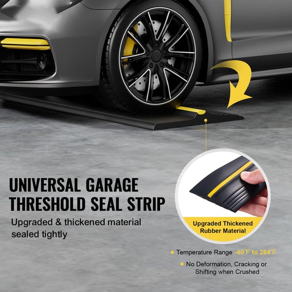 Garageportstätning, 500x12,7x8,9 cm, Svart, PVC