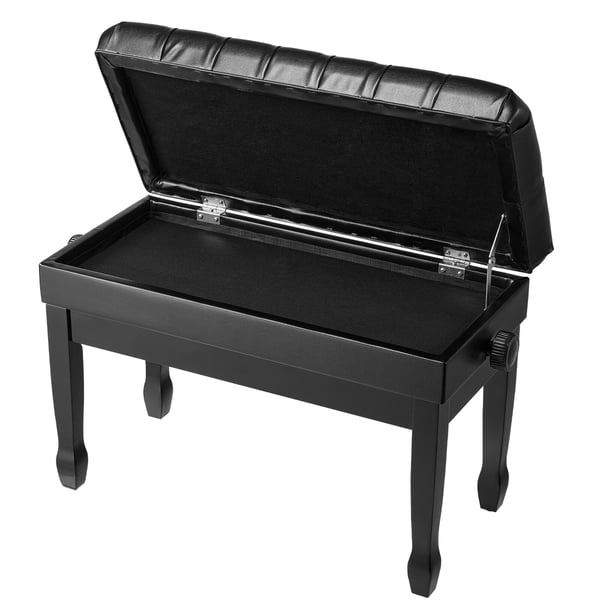 Klavérbænk, Justerbar opbevaring, Polstret sæde, 75x36x51.5 cm, Træ