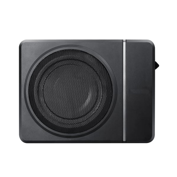 Bilsubwoofer, 8 tommer 240W slank under-sæde aktiv subwoofer, 32,2x23,5x8 cm, sort, lydenhed