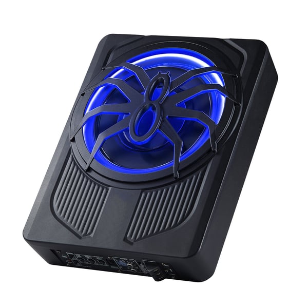 Bilsubwoofer, 10 tum 440W slimmad understolsubwoofer, 35x25,5x8,5 cm, blå, ljud