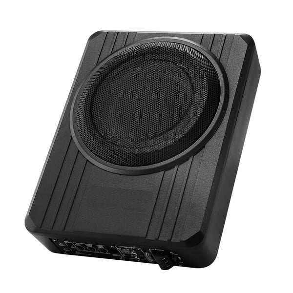 Bilsubwoofer, 8 tum 400W slimmad understolsbaslåda, 32,2x23,5x8 cm, svart, ljud