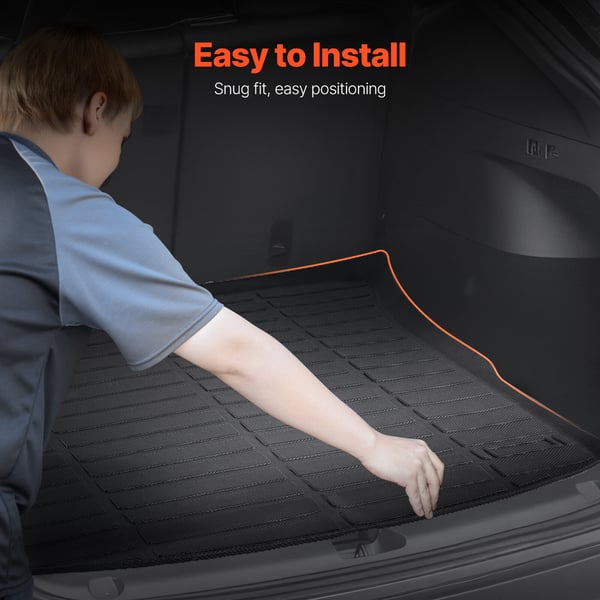 Bagagerumsmatta, kompatibel med Tesla Model Y 2020-2024, 114x111,5 cm, svart, TPE