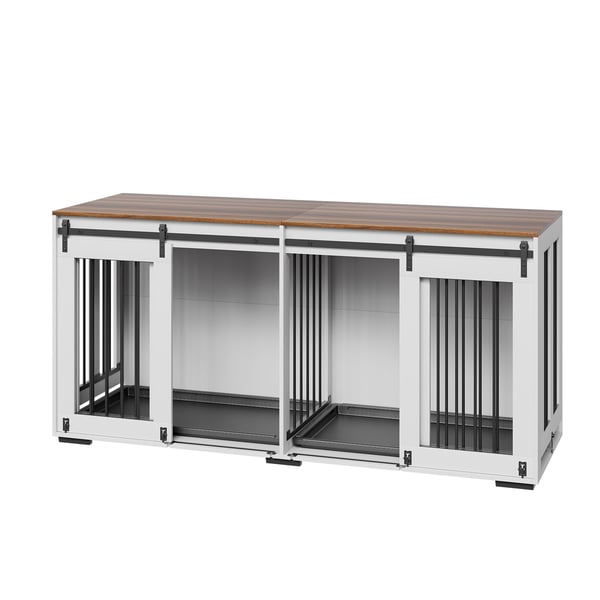 Hundebur Møbel, 180x60x86,1 cm, Hvid, Stålramme