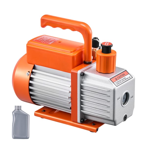 Vakuumpump 27,5x12x22,5 cm, HVAC enkelstegs roterande lamell, oljeflaska