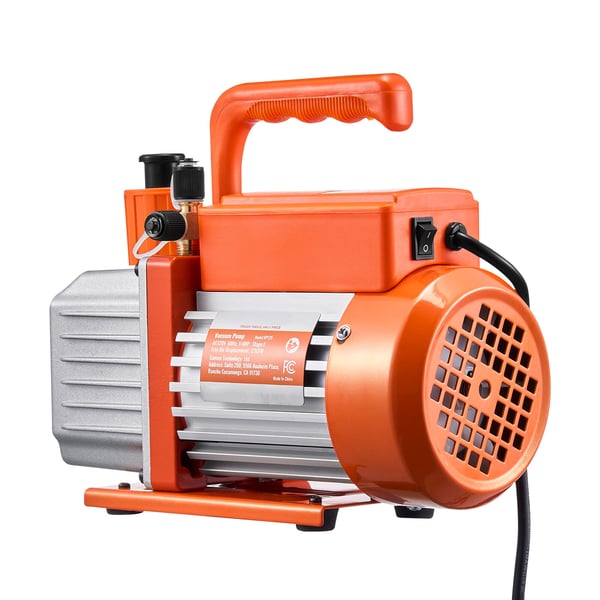 Vakuumpump 27,5x12x22,5 cm, HVAC enkelstegs roterande lamell, oljeflaska