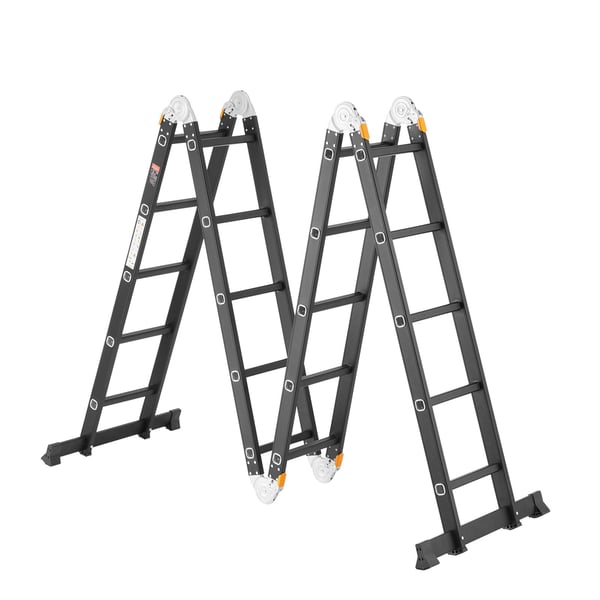 Taitettava tikas, 7-in-1 monikäyttöinen teleskooppitikas, 193x708x277,5 cm, säädettävä, alumiini