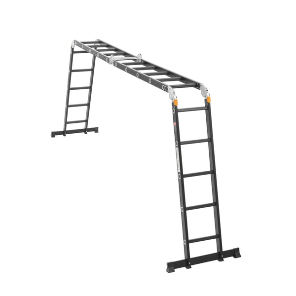 Taitettava tikas, 7-in-1 monikäyttöinen teleskooppitikas, 193x708x277,5 cm, säädettävä, alumiini