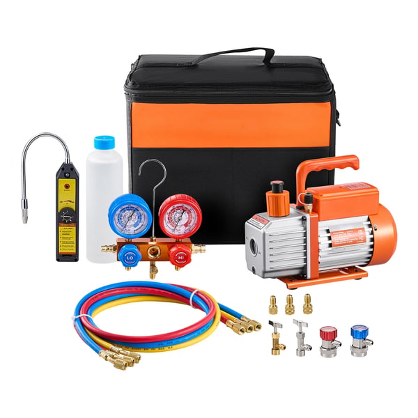 Vakuumpump och manometer-set, 27.5x12x22.5 cm, HVAC, förvaring
