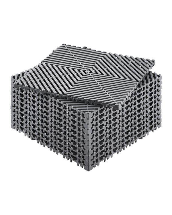 Kuivatusmatto, yhteenliitettävä modulaarinen pehmuste, 31x31x1,5 cm, harmaa, PP-materiaali