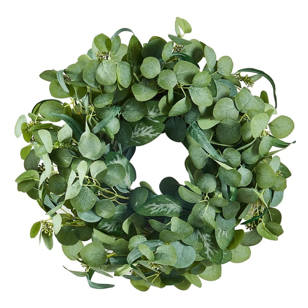 Keinotekoinen koristekranssi, 66 cm, vihreä, silkkikangas