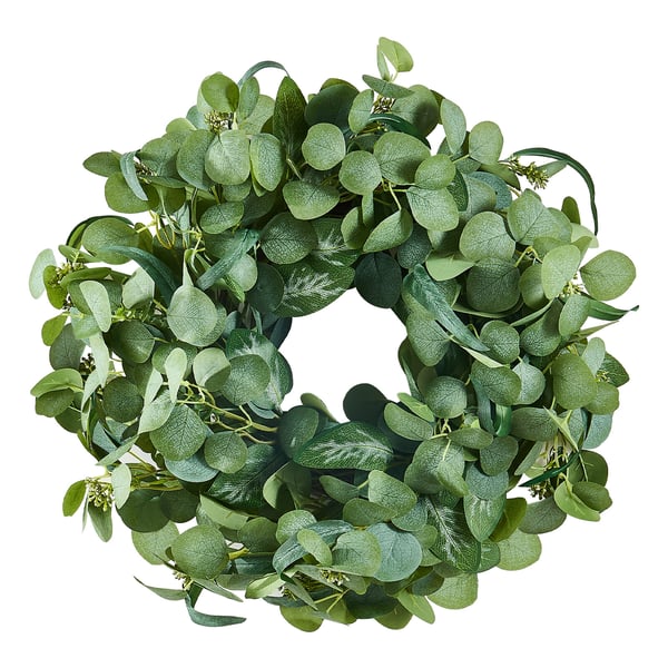 Konstgjord dekorativ krans, 66 cm, grön, silkesmaterial