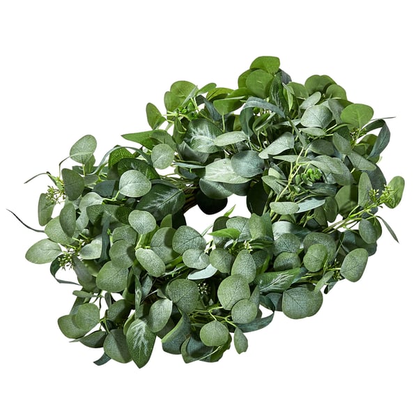 Konstgjord dekorativ krans, 66 cm, grön, silkesmaterial