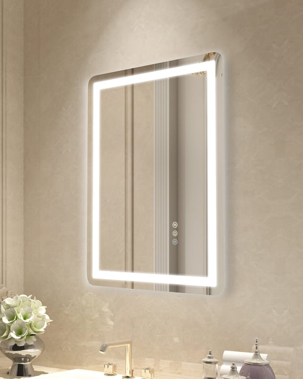LED Badrumsspegel 50x70x2,6 cm Dimbar Anti-im Väggmonterad