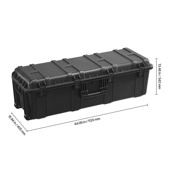 Beskyttende hårdt etui, 112x40.5x34.2 cm, sort, vandtæt opbevaring