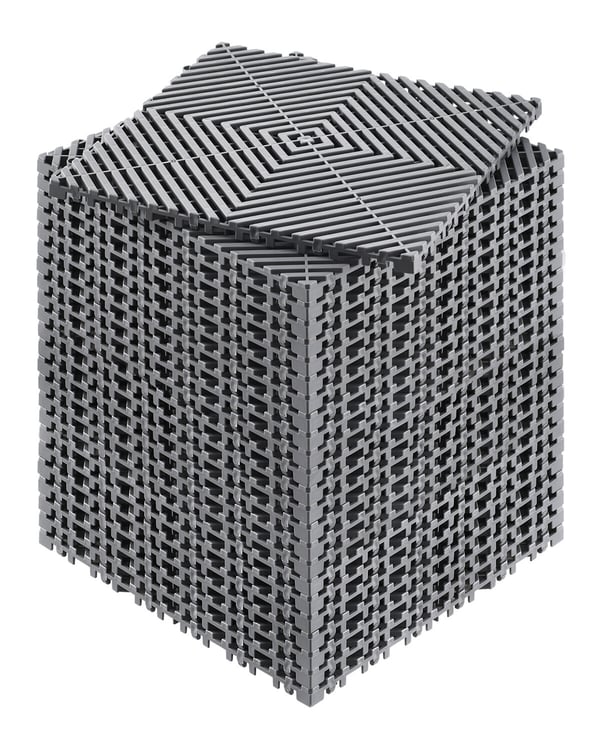 Lattian kuivausmatto, 31x31x1.5 cm, harmaa, PP-materiaali