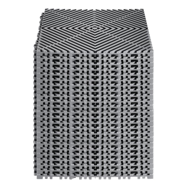 Afløbsgulvmåtte, 31x31x1.5 cm, grå, PP-materiale