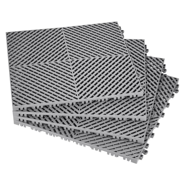 Drænmåtte, Sammenkoblingsbar Modulær Måtte, 41,5x41,5x1,8 cm, Grå, PP Materiale