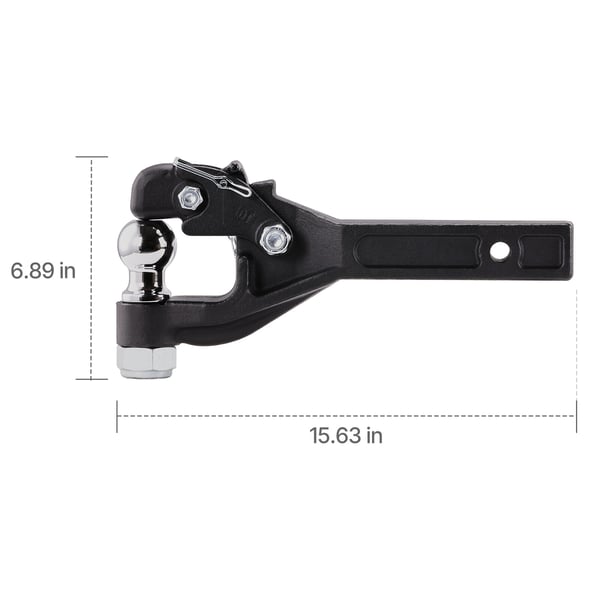 Pintle-koukku, 40x7.5x17.5 cm, musta, teräs