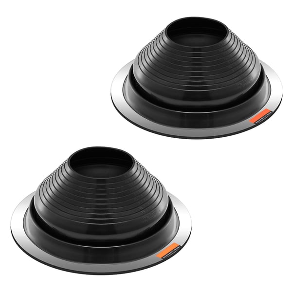 Takgenomföringsstos, 2-pack, 36.8x14.5 cm, svart, EPDM, tak