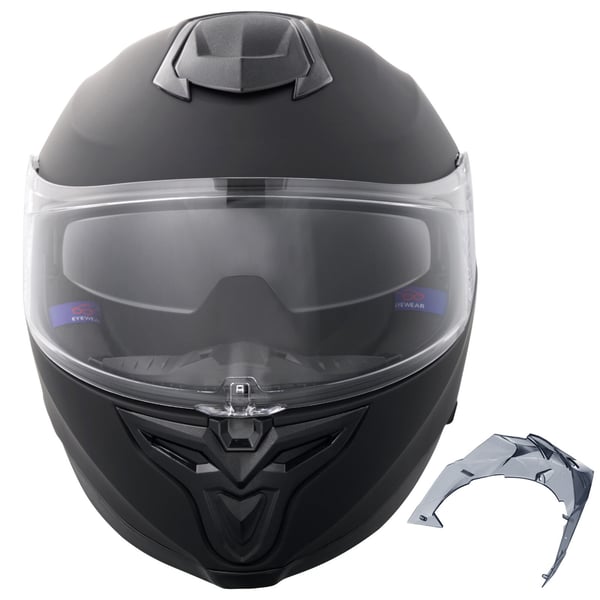 Motorcykelhjälm, Integral, 40,8x27x26,4 cm, Svart, ABS