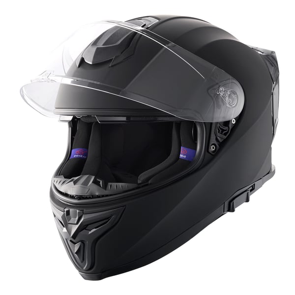 Motorcykelhjälm, Integral, 40,8x27x26,4 cm, Svart, ABS