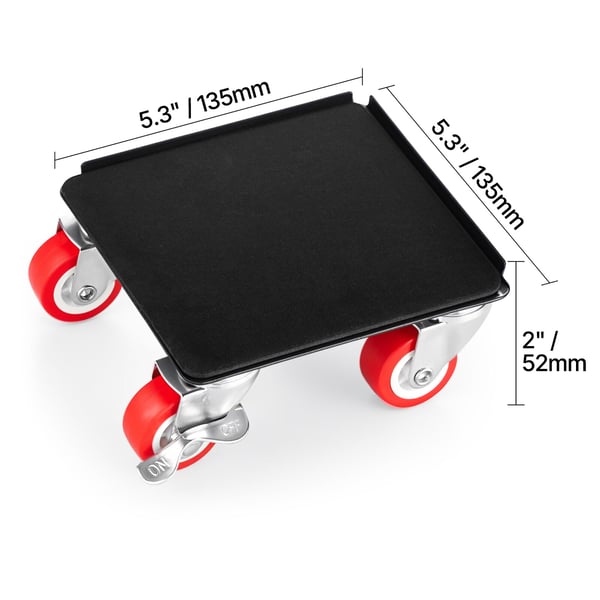 Møbeltransport Sæt, 135x135x52 mm, Kulstofstål, Kraftig Flytning