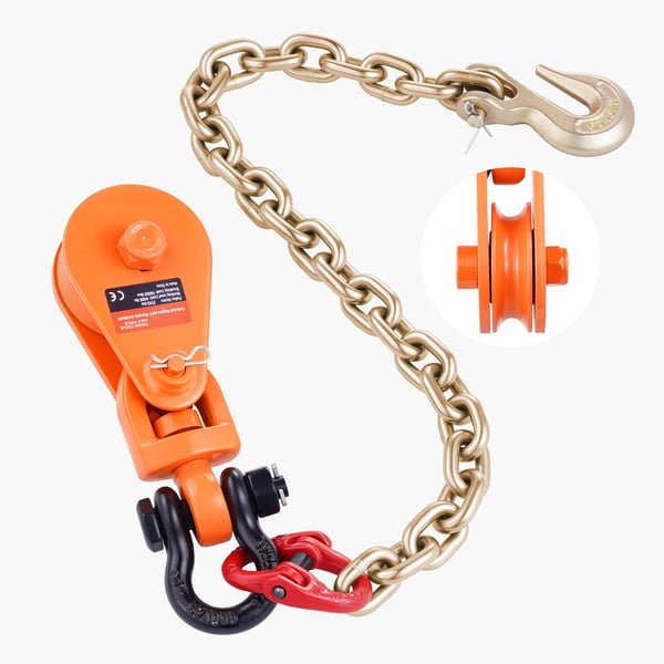 Snatch Block Talje, 2 Ton med G80 Kæde, 23.5x7.4x3.7 cm, Metal