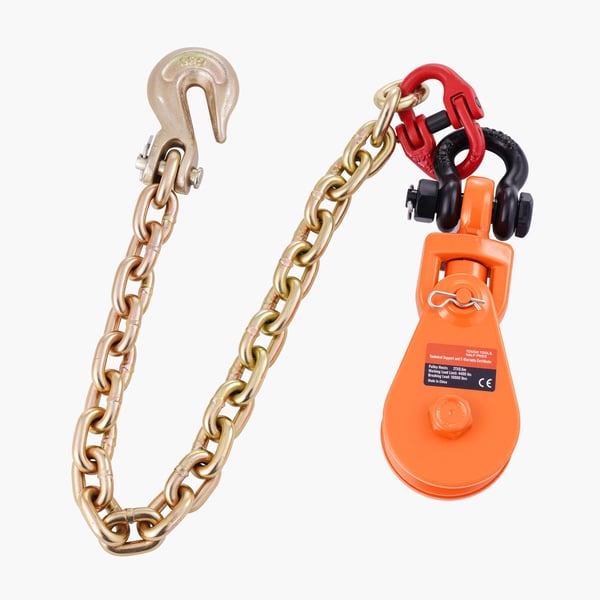 Snatch Block Trissa, 2 Ton med G80 Kedja, 23,5x7,4x3,7 cm, Metall
