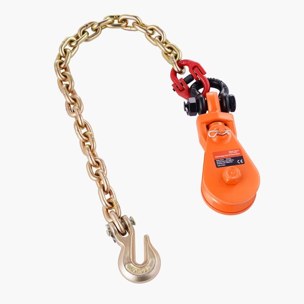 Snatch Block Trissa, 2 Ton med G80 Kedja, 23,5x7,4x3,7 cm, Metall