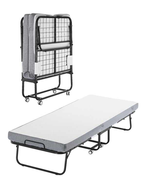 Sammenklappelig seng, 81x190x39,6 cm, hvid, foldbar