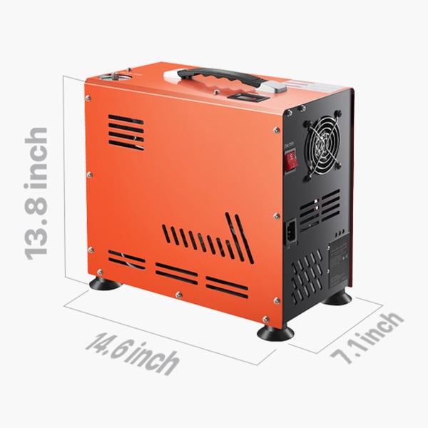 Luftkompressor, 800W dobbeltcylinder PCP luftgevær, 37x18x35 cm