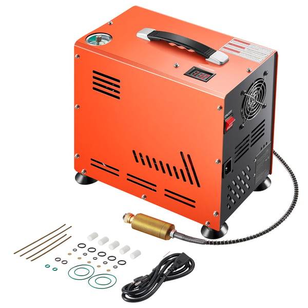 Luftkompressor, 800W dobbeltcylinder PCP luftgevær, 37x18x35 cm
