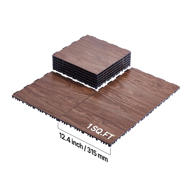 Tanssilattialaatat, 31.5x31.5x1.7 cm, ruskea, siirrettävä pehmustettu lattia