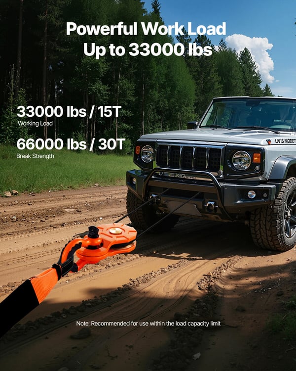 Snatch Block, 195x112x42 mm, Kraftigt stål, Offroad redningsudstyr
