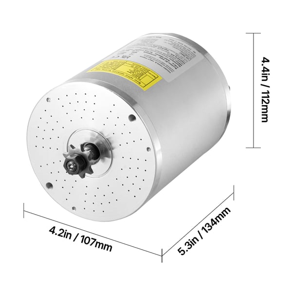 Sähköinen harjaton DC-moottorisarja 3000W 72V 134x107x112 mm, moottorisarja