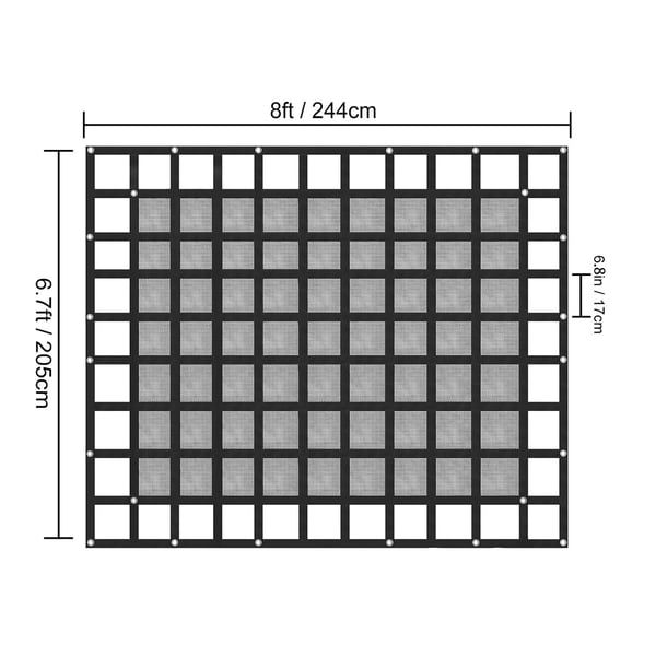 Lastnet, 244x205 cm, Sort, Polyester