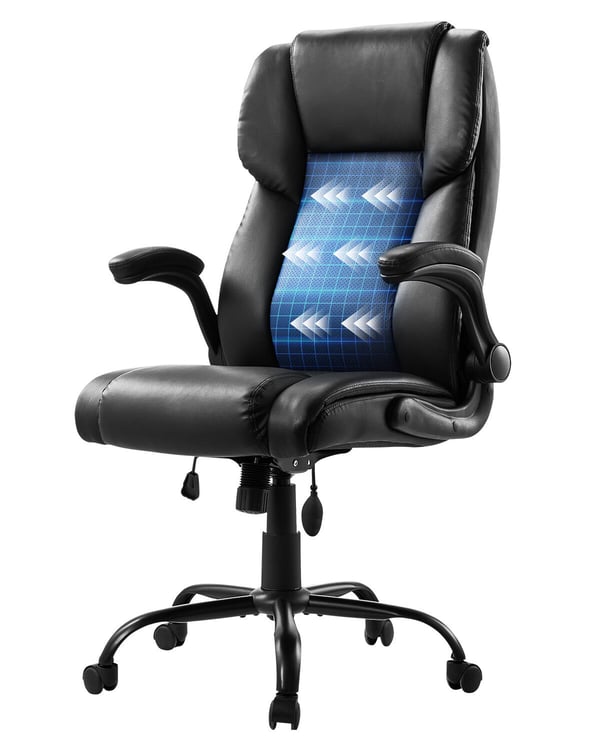 Kontorsstol, Hög rygg, 72x72,5x128 cm, Svart, PU-läder Kontorsstol, Hög rygg, 72x72,5x128 cm, Svart, PU-läder