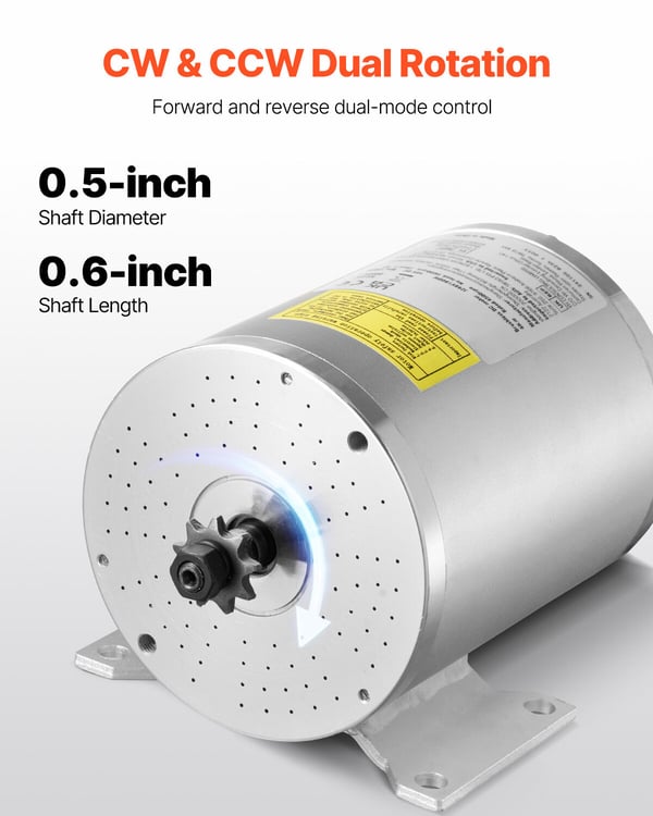 Sähköinen harjaton DC-moottoripaketti 1800W 48V 4500rpm, 13.4x10.7x11.2 cm