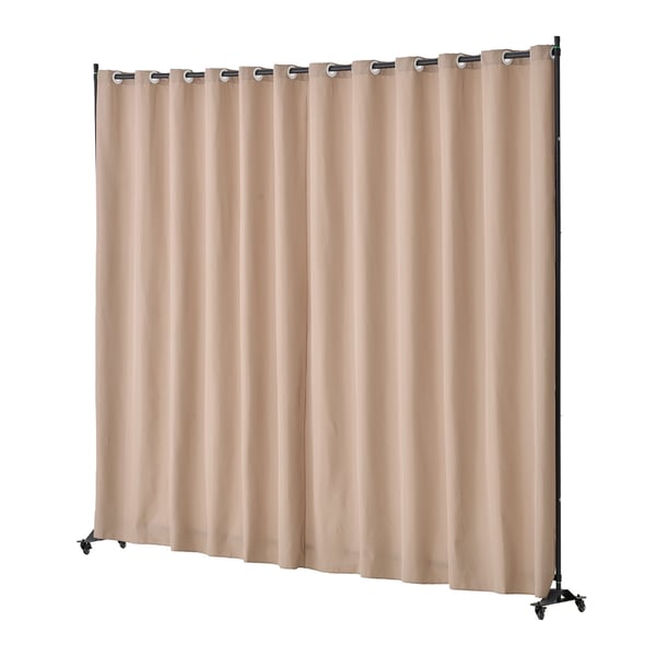 Rumsavdelare, 308.5x45x245.5 cm, Brun, Portabelt tyg