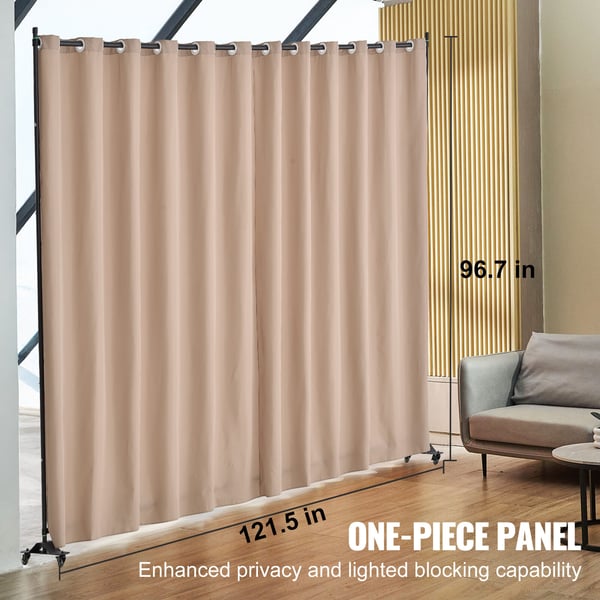 Rumsavdelare, 308.5x45x245.5 cm, Brun, Portabelt tyg