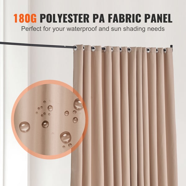 Rumsavdelare, 308.5x45x245.5 cm, Brun, Portabelt tyg