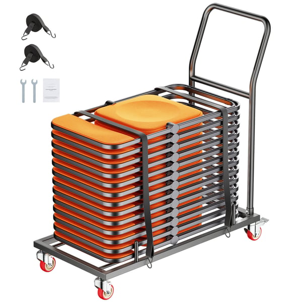 Sammenklappelig stolvogn, 108,0x50,8x109,0 cm, Sort, Metal opbevaring