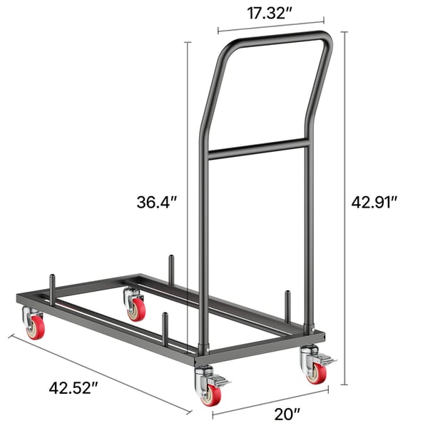 Sammenklappelig stolvogn, 108,0x50,8x109,0 cm, Sort, Metal opbevaring